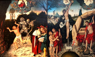 Allegorie von Gesetz und Gnade von Lucas Cranach the Elder
